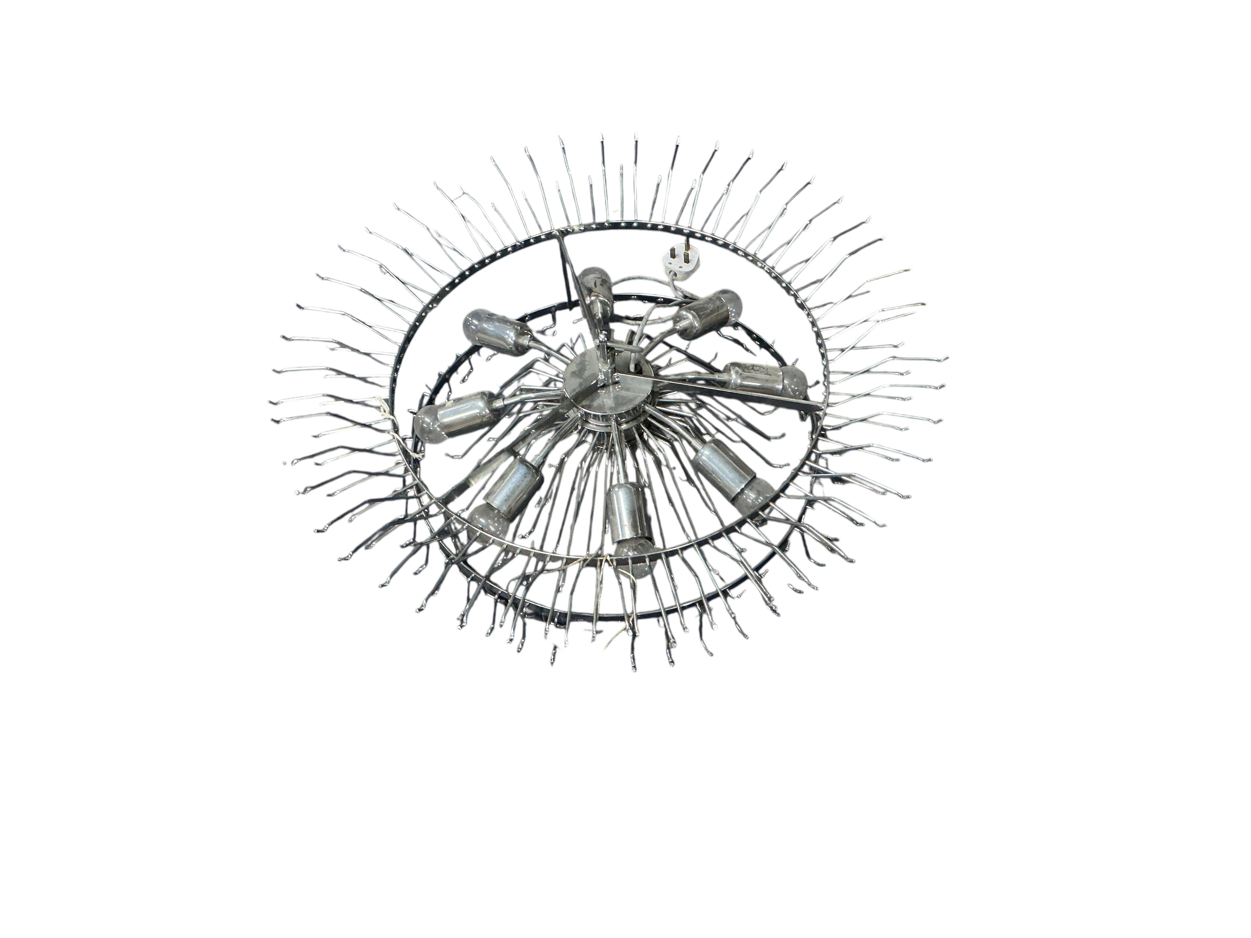 A Contemporary circular eight light ceiling shade, diameter 70cm